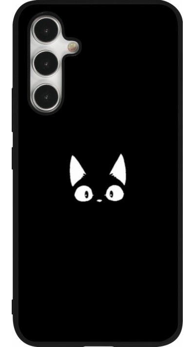 Coque Samsung Galaxy A54 5G - Silicone rigide noir Funny cat on black
