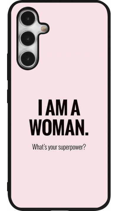 Samsung Galaxy A54 Case Hülle - Silikon schwarz I am a woman