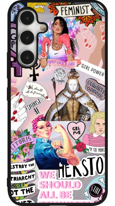 Coque Samsung Galaxy A54 5G - Silicone rigide noir Girl Power Collage