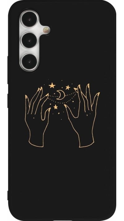 Samsung Galaxy A54 Case Hülle - Silikon schwarz Grey magic hands