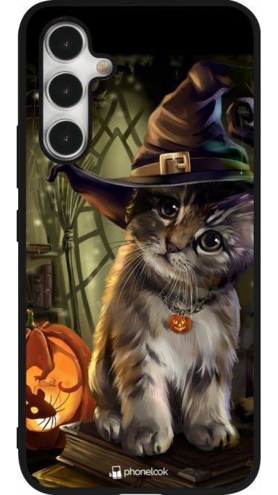 Samsung Galaxy A54 Case Hülle - Silikon schwarz Halloween 21 Witch cat