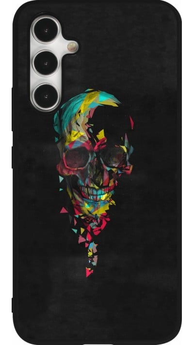Samsung Galaxy A54 Case Hülle - Silikon schwarz Halloween 22 colored skull