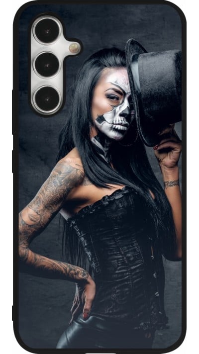 Samsung Galaxy A54 Case Hülle - Silikon schwarz Halloween 22 Tattooed Girl