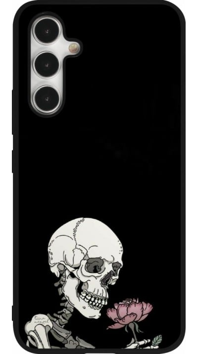 Samsung Galaxy A54 Case Hülle - Silikon schwarz Halloween 2023 rose and skeleton