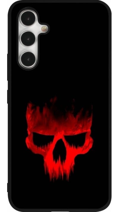 Samsung Galaxy A54 Case Hülle - Silikon schwarz Halloween 2023 scary skull
