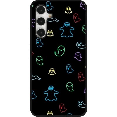 Samsung Galaxy A54 Case Hülle - Silikon schwarz Halloween 2024 colorful ghosts