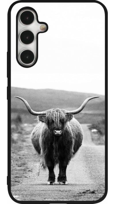 Coque Samsung Galaxy A54 5G - Silicone rigide noir Highland cattle