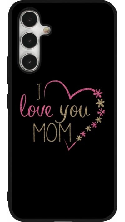 Coque Samsung Galaxy A54 5G - Silicone rigide noir I love you Mom