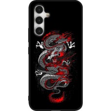 Coque Samsung Galaxy A54 5G - Silicone rigide noir Japanese style Dragon Tattoo Red Black