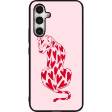 Coque Samsung Galaxy A54 5G - Silicone rigide noir Leopard with hearts 2026