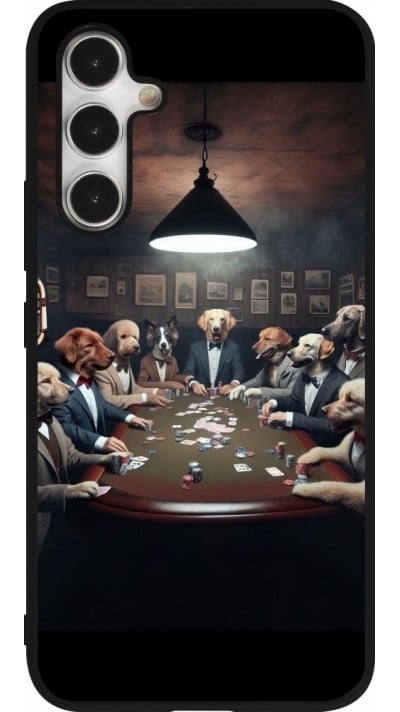 Coque Samsung Galaxy A54 5G - Silicone rigide noir Les pokerdogs