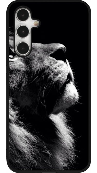 Samsung Galaxy A54 Case Hülle - Silikon schwarz Lion looking up