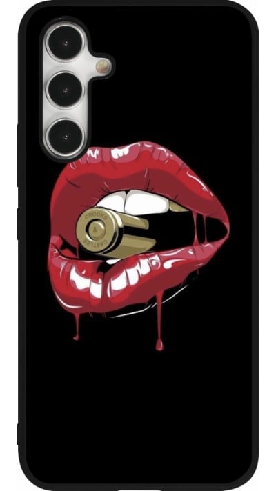 Samsung Galaxy A54 Case Hülle - Silikon schwarz Lips bullet