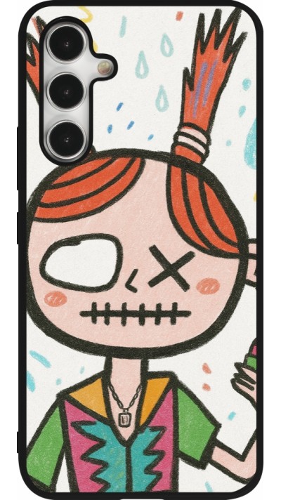 Coque Samsung Galaxy A54 5G - Silicone rigide noir Little Girl Sketch