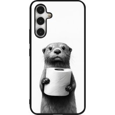 Coque Samsung Galaxy A54 5G - Silicone rigide noir Loutre papier de toilette