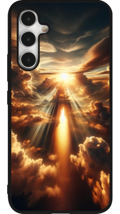 Coque Samsung Galaxy A54 5G - Silicone rigide noir Lueur Céleste Zenith