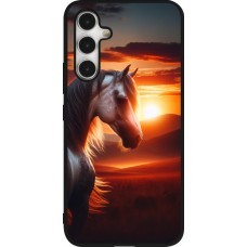Coque Samsung Galaxy A54 5G - Silicone rigide noir Majestic Sunset Horse