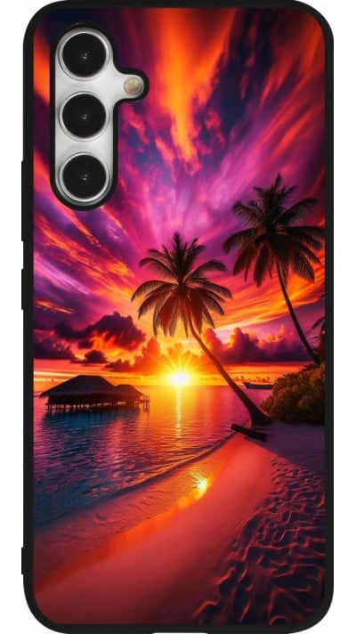 Coque Samsung Galaxy A54 5G - Silicone rigide noir Maldives Dusk Bliss