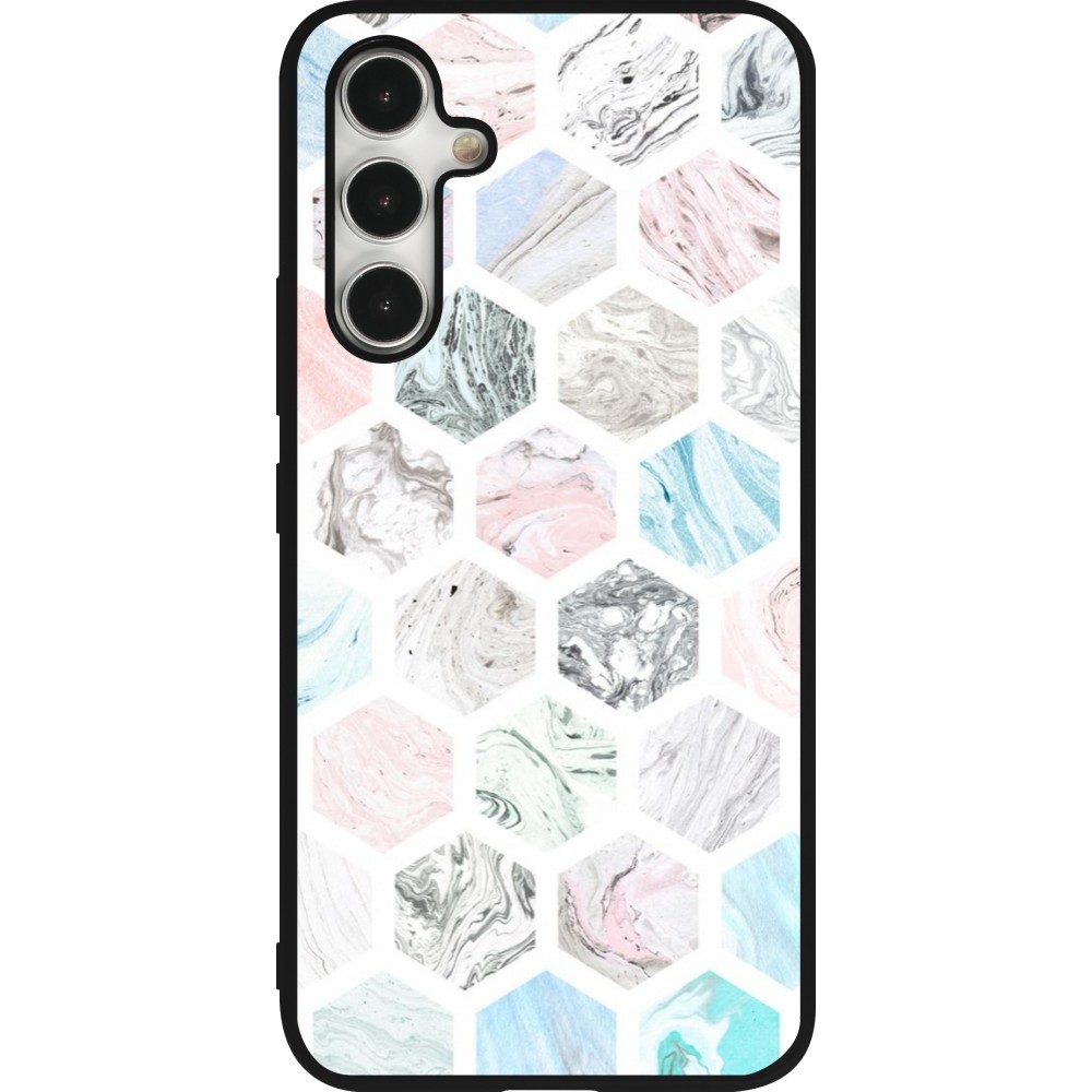 Coque Samsung Galaxy A54 5G - Silicone rigide noir Marble Everything
