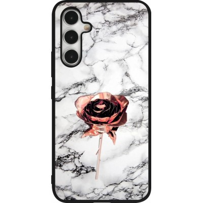 Samsung Galaxy A54 Case Hülle - Silikon schwarz Marble Rose Gold