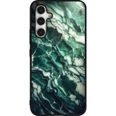 Coque Samsung Galaxy A54 5G - Silicone rigide noir Marbre vert majestueux
