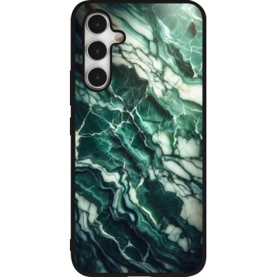 Samsung Galaxy A54 Case Hülle - Silikon schwarz Majestätischer grüner Marmor