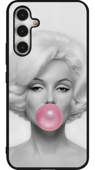Samsung Galaxy A54 Case Hülle - Silikon schwarz Marilyn Bubble