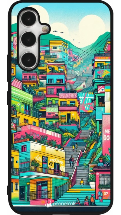 Samsung Galaxy A54 Case Hülle - Silikon schwarz Medellin Comuna 13 Kunst