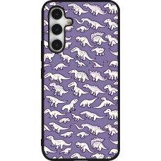 Coque Samsung Galaxy A54 5G - Silicone rigide noir Mini dino pattern violet