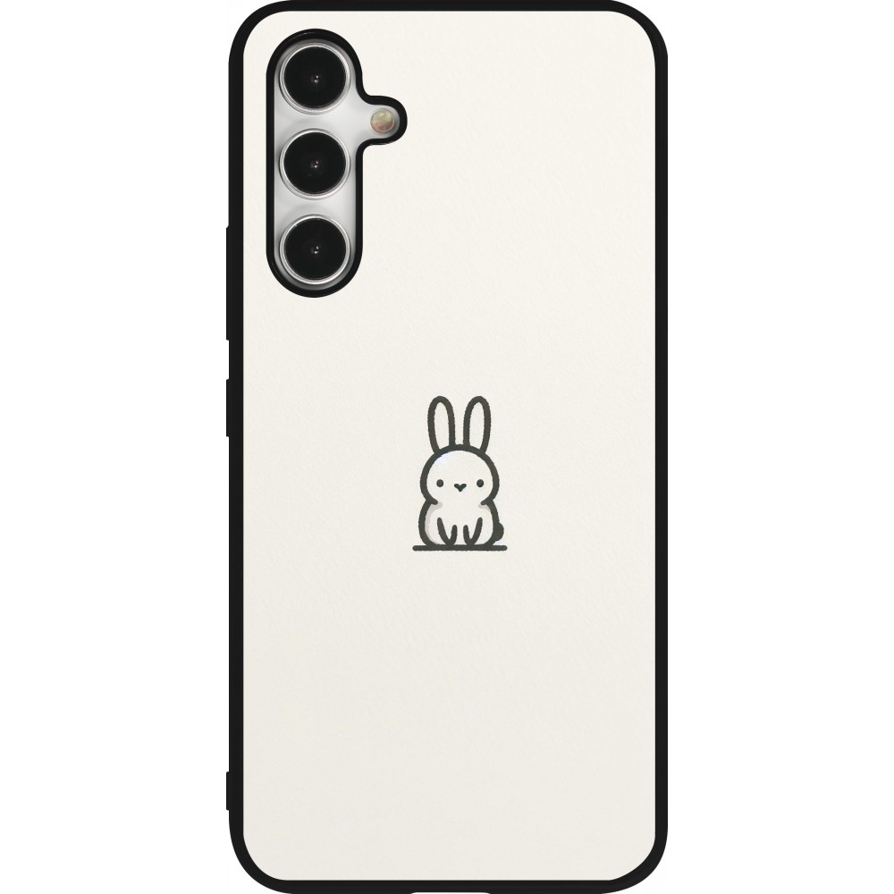 Coque Samsung Galaxy A54 5G - Silicone rigide noir Minimal bunny cutie