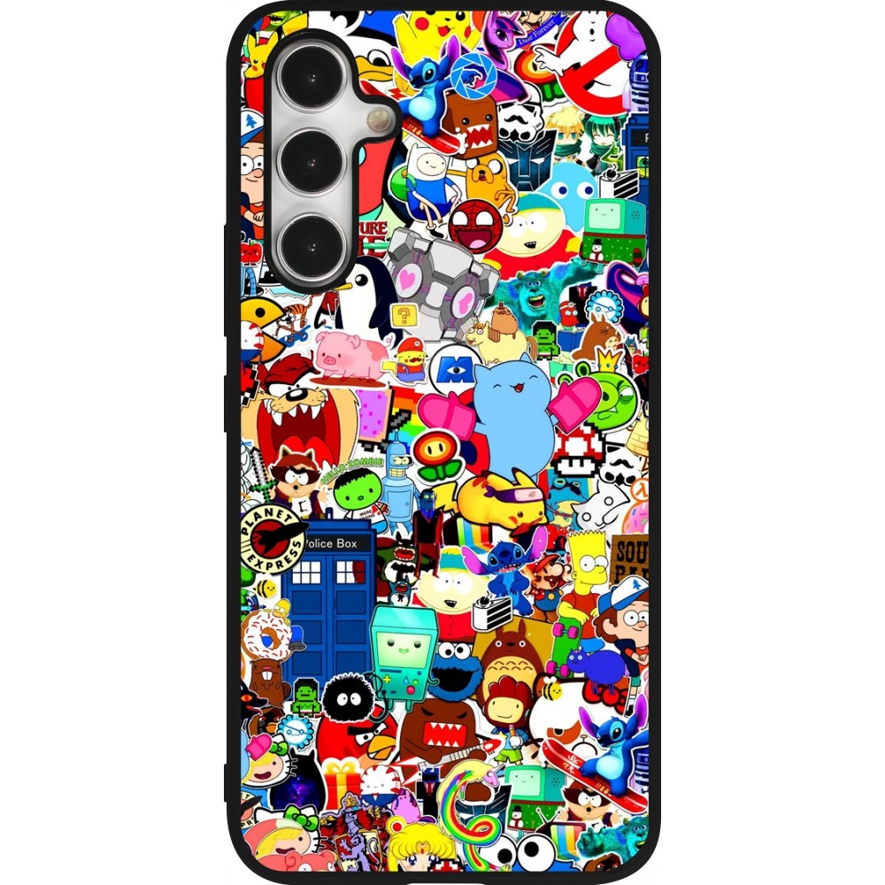 Samsung Galaxy A54 Case Hülle - Silikon schwarz Mixed cartoons