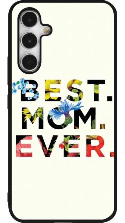 Samsung Galaxy A54 Case Hülle - Silikon schwarz Mom 2023 best Mom ever flowers