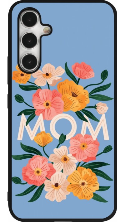 Coque Samsung Galaxy A54 5G - Silicone rigide noir Mom 2026 Flowers