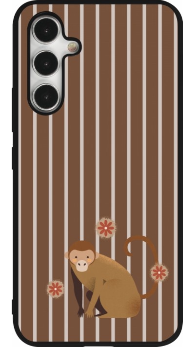 Coque Samsung Galaxy A54 5G - Silicone rigide noir Monkey with stripes