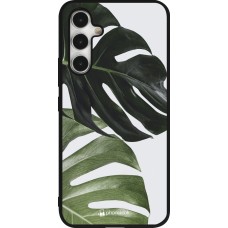 Samsung Galaxy A54 Case Hülle - Silikon schwarz Monstera Plant