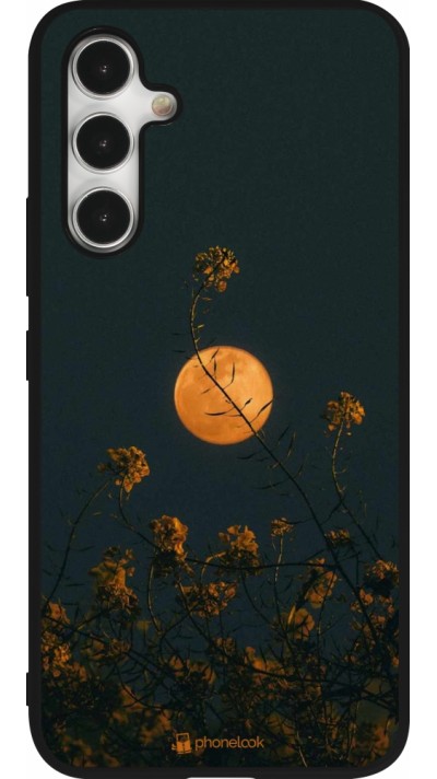 Samsung Galaxy A54 Case Hülle - Silikon schwarz Moon Flowers