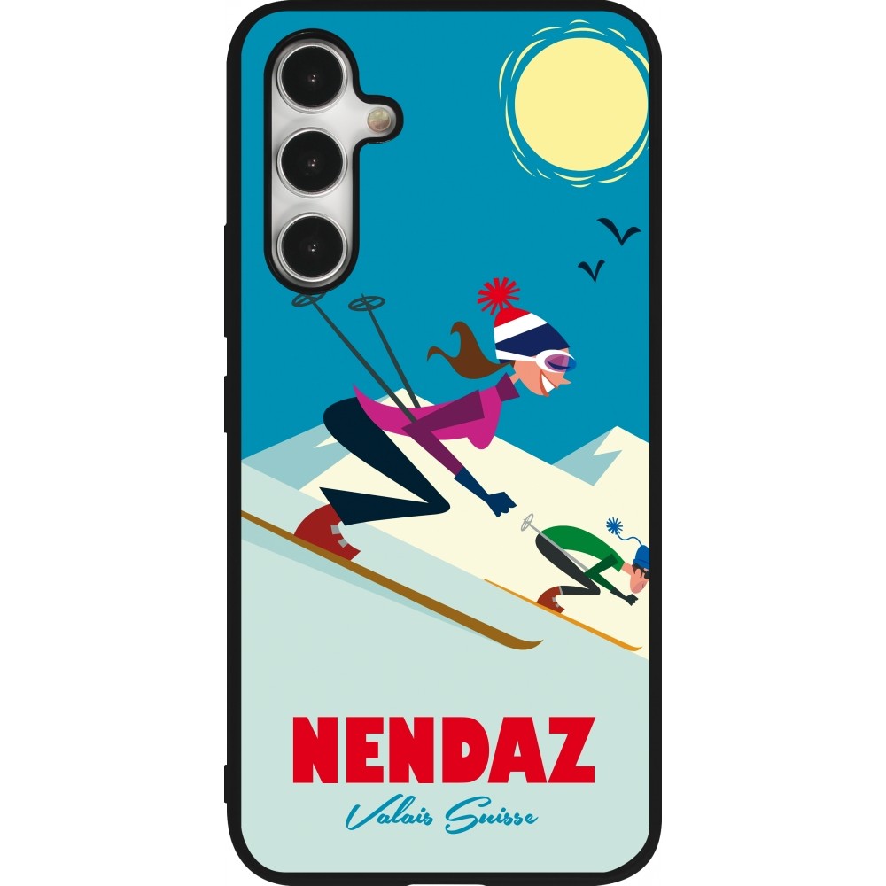 Samsung Galaxy A54 Case Hülle - Silikon schwarz Nendaz Ski Downhill