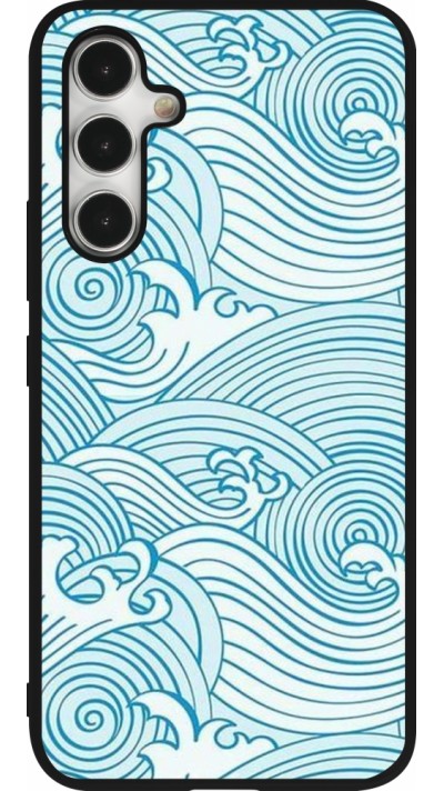 Samsung Galaxy A54 Case Hülle - Silikon schwarz Ocean Waves
