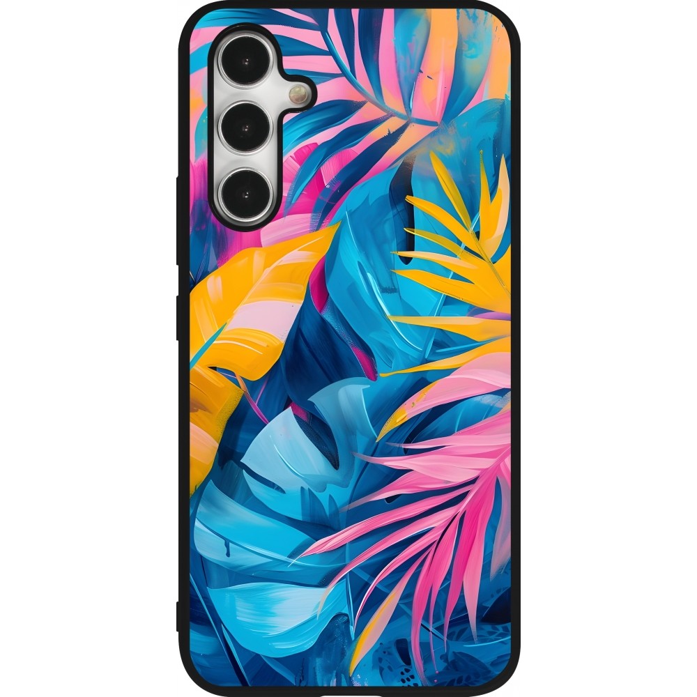 Samsung Galaxy A54 Case Hülle - Silikon schwarz Palms Blue