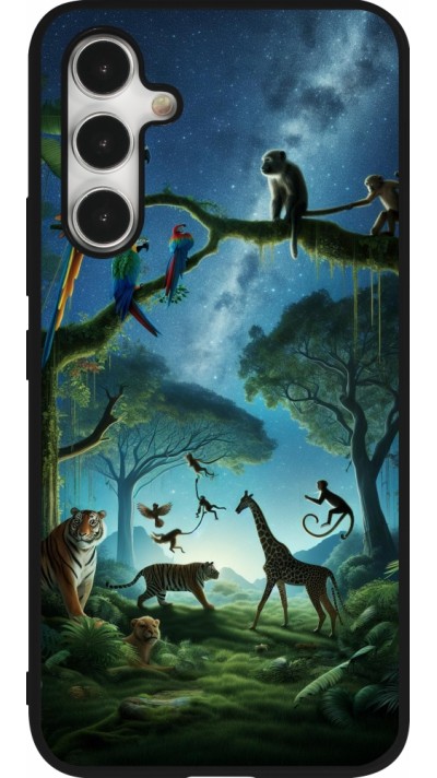 Samsung Galaxy A54 Case Hülle - Silikon schwarz Paradies der exotischen Tiere