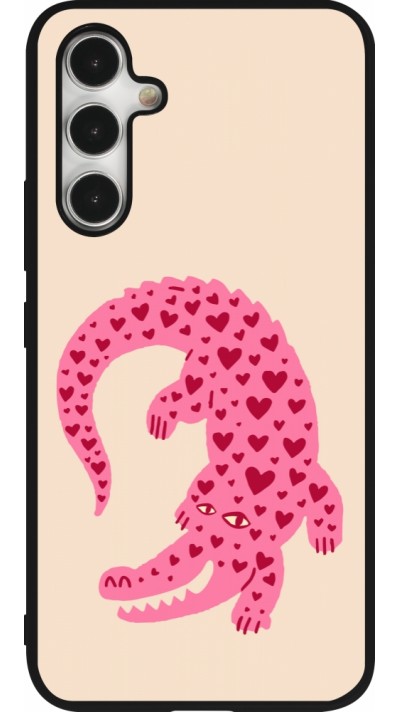 Samsung Galaxy A54 Case Hülle - Silikon schwarz Pink crocodile 2026