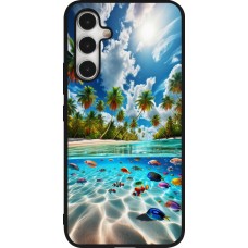 Coque Samsung Galaxy A54 5G - Silicone rigide noir Plage Paradis