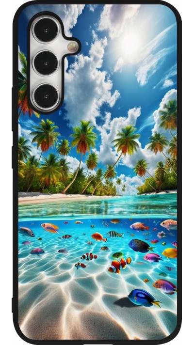 Samsung Galaxy A54 Case Hülle - Silikon schwarz Strandparadies