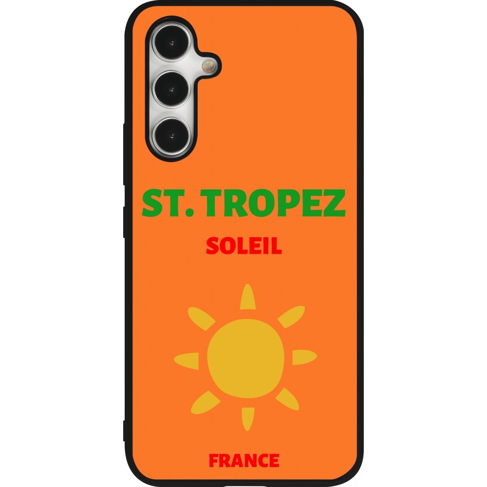 Samsung Galaxy A54 Case Hülle - Silikon schwarz Pop Summer Destination St-Tropez