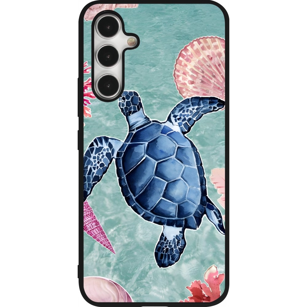 Samsung Galaxy A54 Case Hülle - Silikon schwarz Preppy Turtle