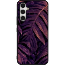 Samsung Galaxy A54 Case Hülle - Silikon schwarz Purple Light Leaves