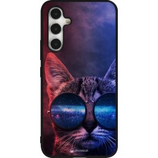 Samsung Galaxy A54 Case Hülle - Silikon schwarz Red Blue Cat Glasses