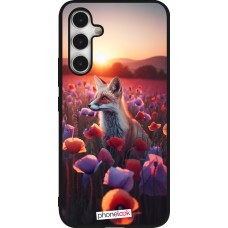 Samsung Galaxy A54 Case Hülle - Silikon schwarz Purpurroter Fuchs bei Dammerung