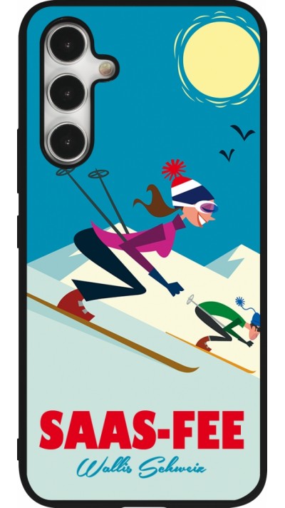 Samsung Galaxy A54 Case Hülle - Silikon schwarz Saas-Fee Ski Downhill