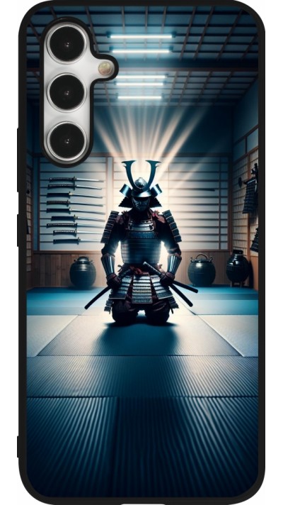 Samsung Galaxy A54 Case Hülle - Silikon schwarz Samurai im Gebet